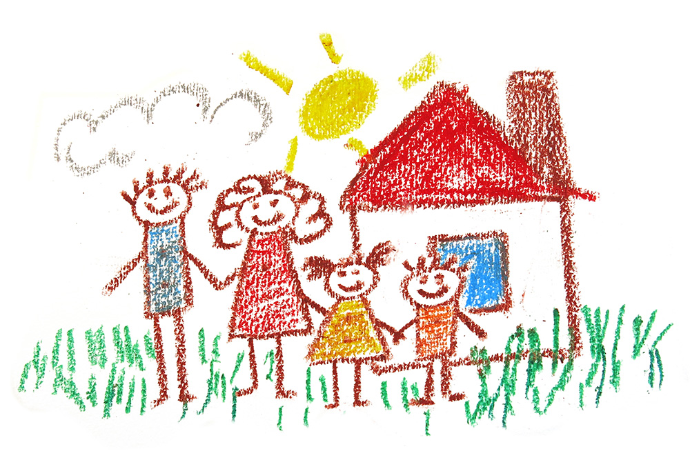 Kid drawing Family drawing