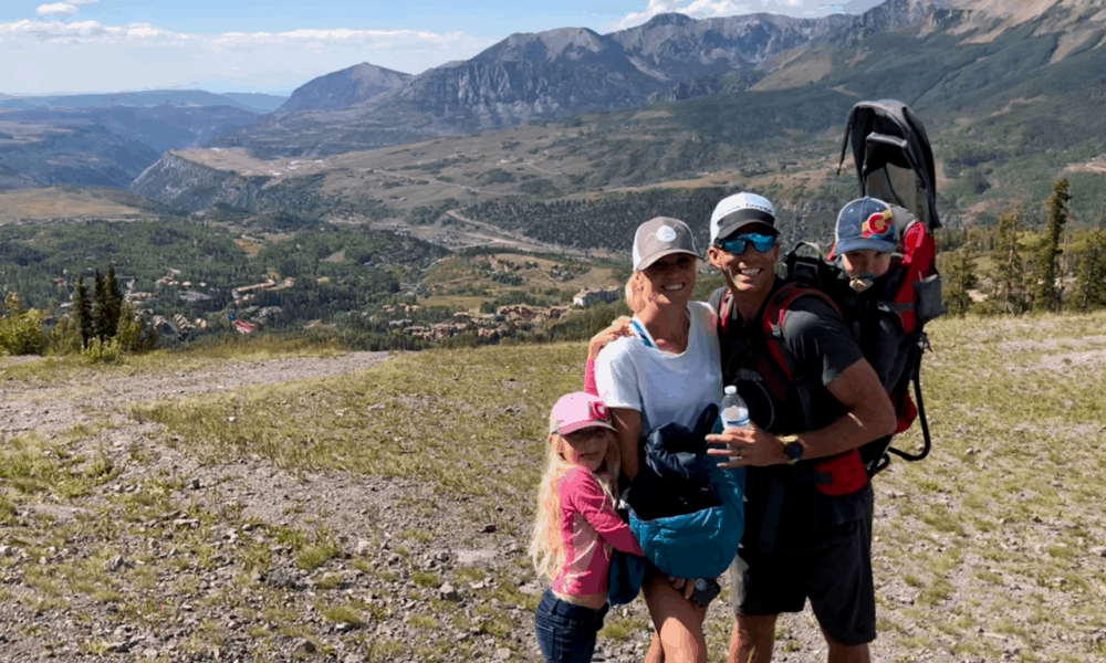 The Lovato family hiking